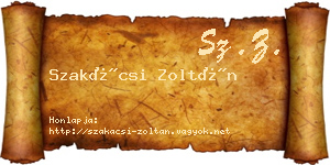 Szakácsi Zoltán névjegykártya
